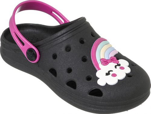 Clogs nube arcoíris (negra)