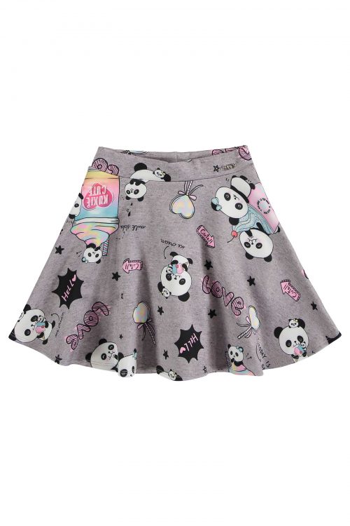 Conjunto sweet panda falda (rosa y gris) - Imagen 2