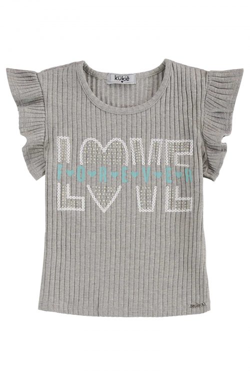 Conjunto love (gris y azul)