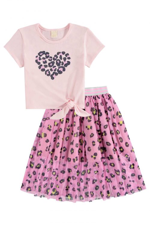 Conjunto animal print (rosa)