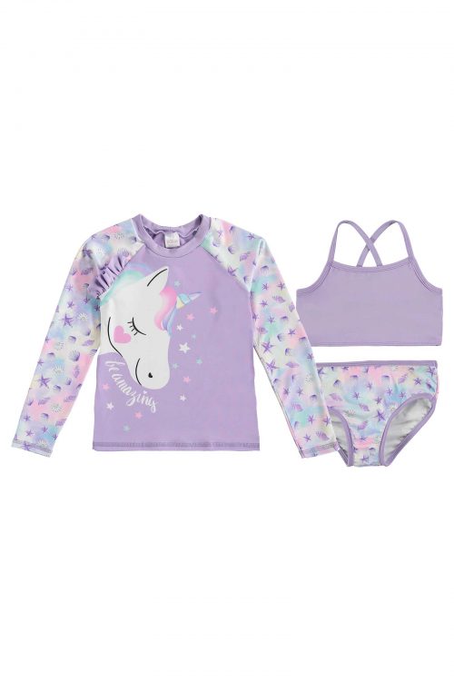 Traje de baño  Unicornio Lila