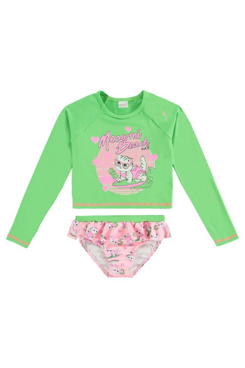 Traje de baño kitty verde