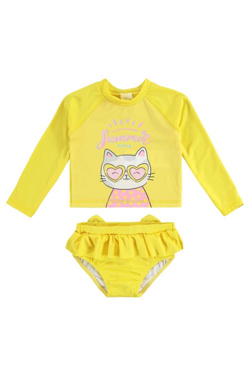 Traje de Baño gato amarillo