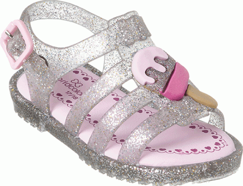 Sandalia plata glitter