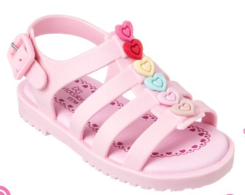 Sandalia corazoncitos rosa