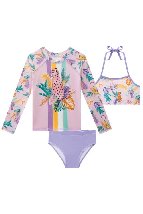 Lila Tiger Traje de baño (3 piezas)