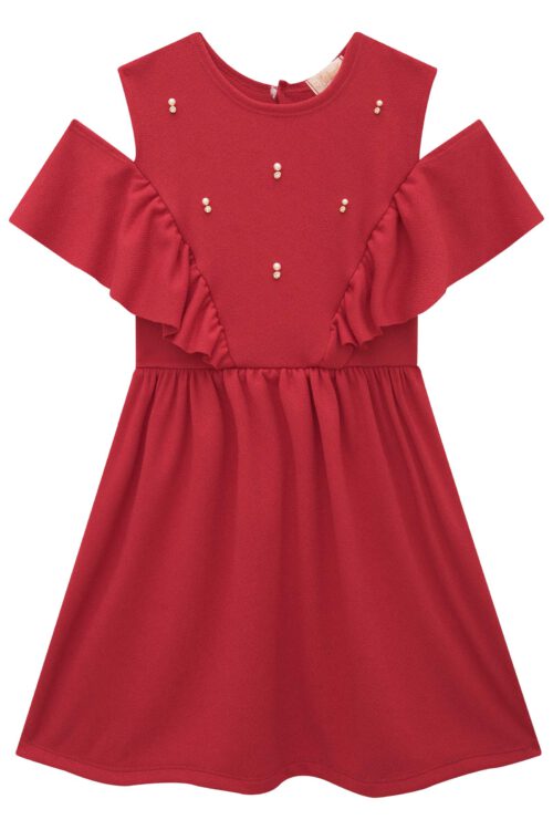 Vestido Rojo Perlitas