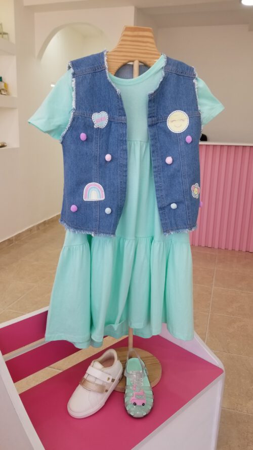 Vestido con chaleco Aqua - Imagen 2