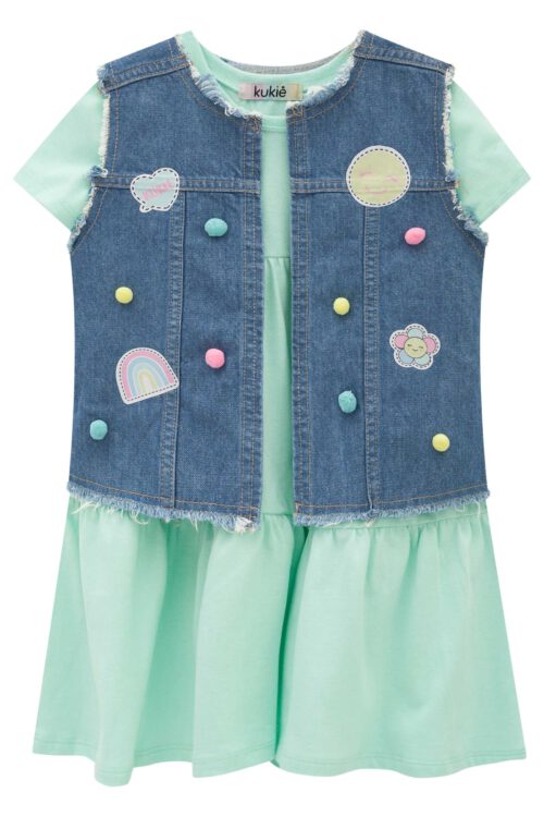 Vestido con chaleco Aqua - Imagen 3